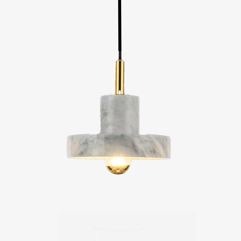 pendant light white marble LED with lampshade design