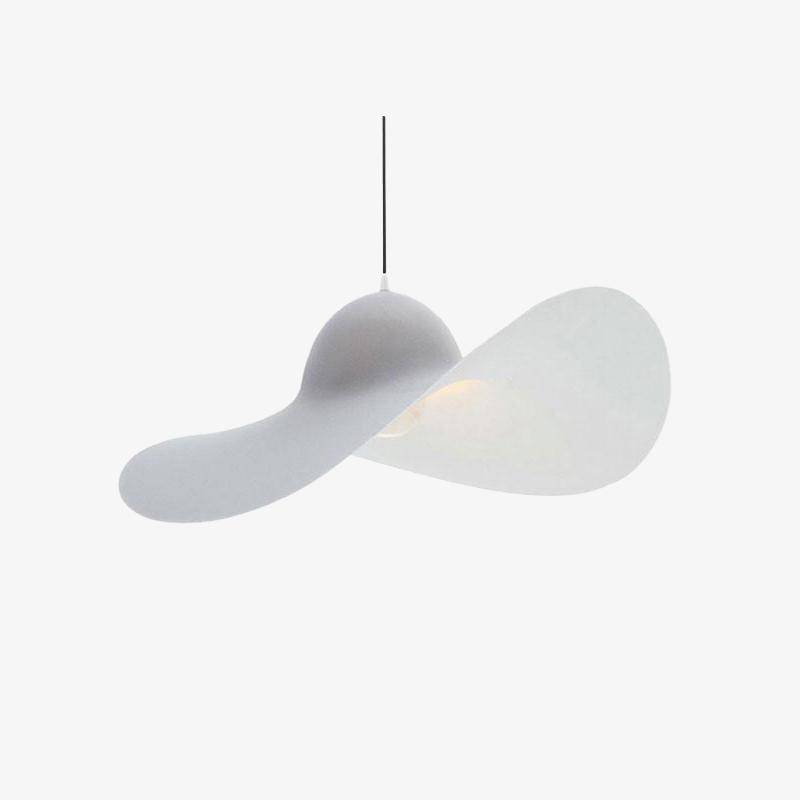 Lámpara de suspensión design Sombrero de LED ondulado blanco