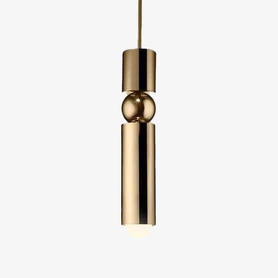 Lámpara de suspensión design Tubo de oro LED con bola