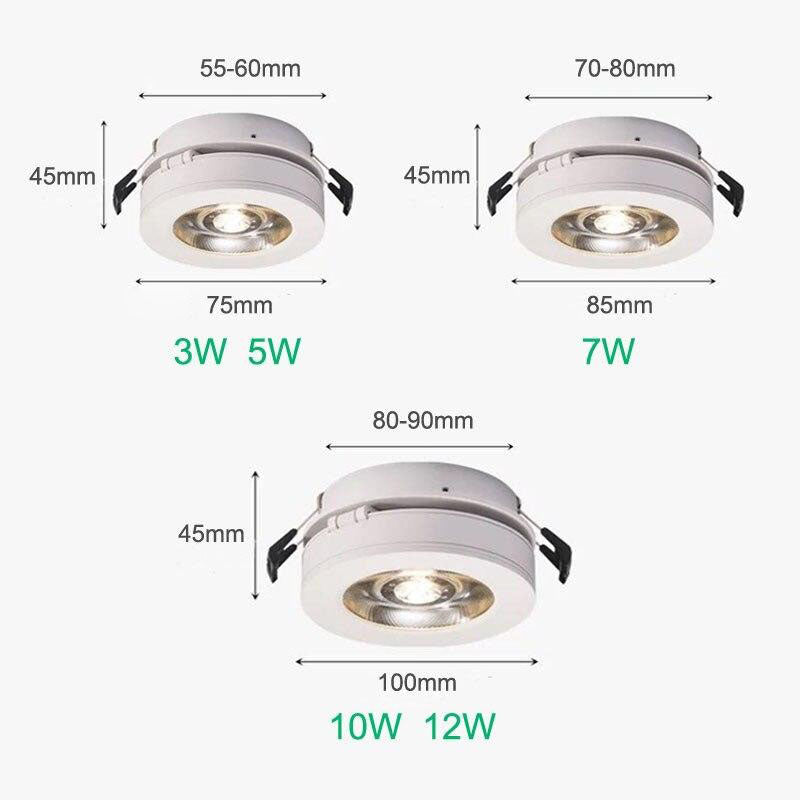 Spotlight round recessed LED with 360° orientation