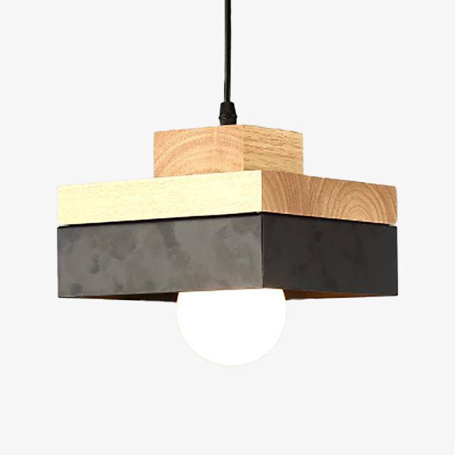 pendant light Wood and metal Scandinavian (square or round)