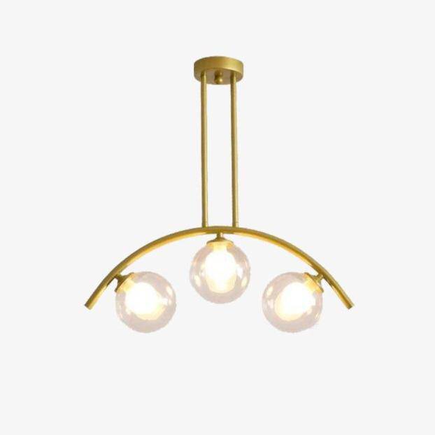 LED design chandelier with golden curved arm and Luxury glass balls