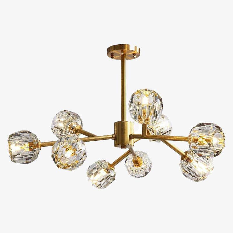 Lustre design à LED doré avec boule en cristal Luxury