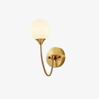 design aplique LED de metal dorado con bola de cristal creativa