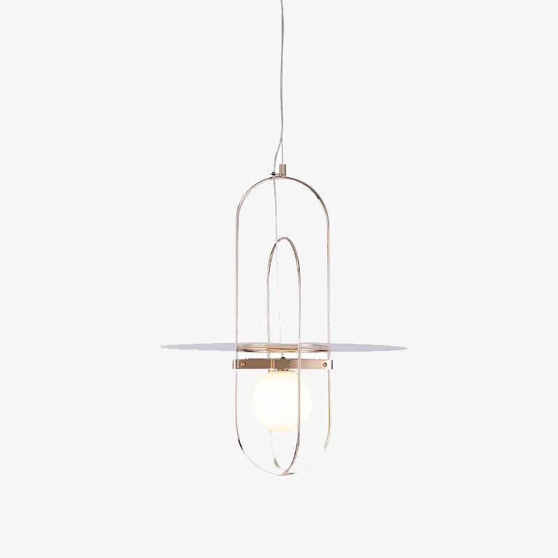 pendant light LED design with metal rings and Nordic glass