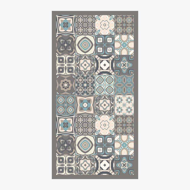 Vintage rectangle rug with geometric shapes Panorama A