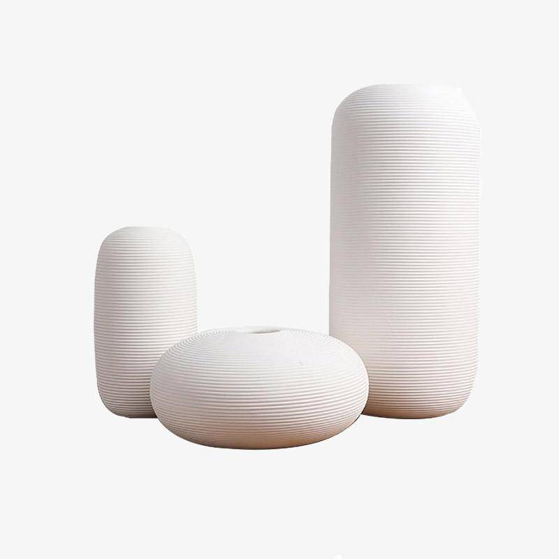 White ceramic vase Japanese style Zen