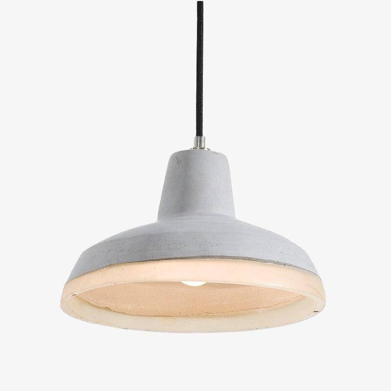 pendant light LED design with lampshade in cement Creative Loft