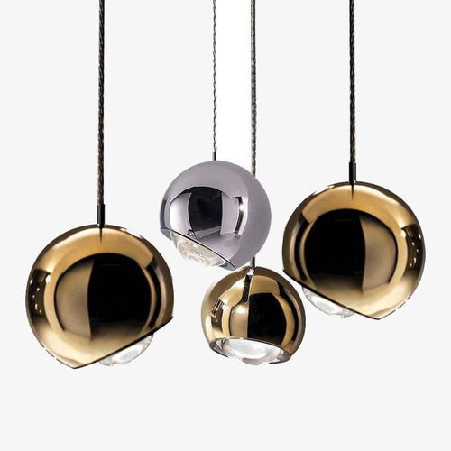 Suspension design à LED boule en métal Lasha