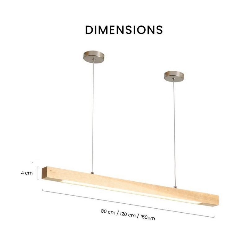 pendant light modern LED design in elongated wood Hang