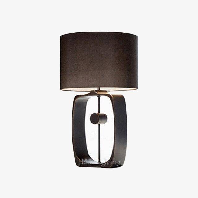 Lámpara de mesa design LED negro con pantalla redonda Lampara