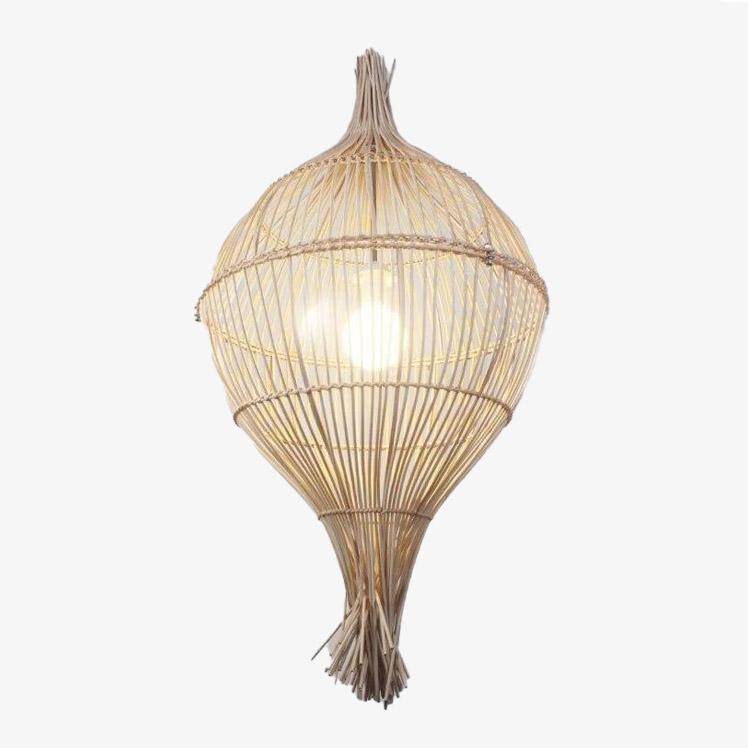 pendant light rustic LED with lampshade rattan Rui