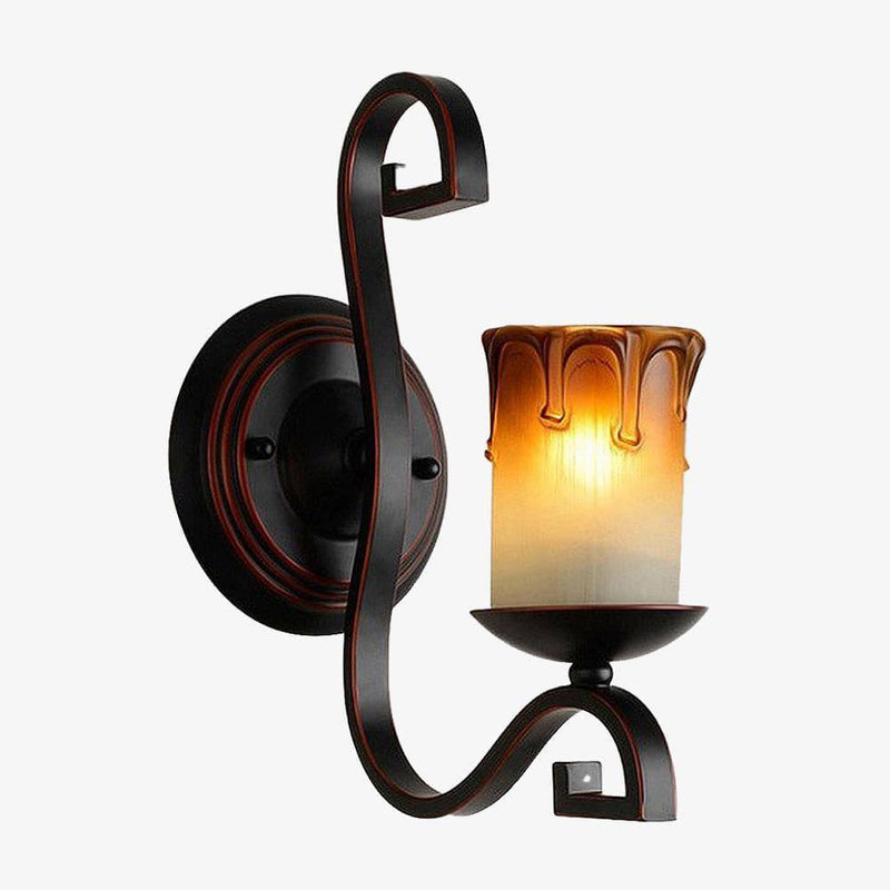 wall lamp antique rustic wall hanging with burnt out candle