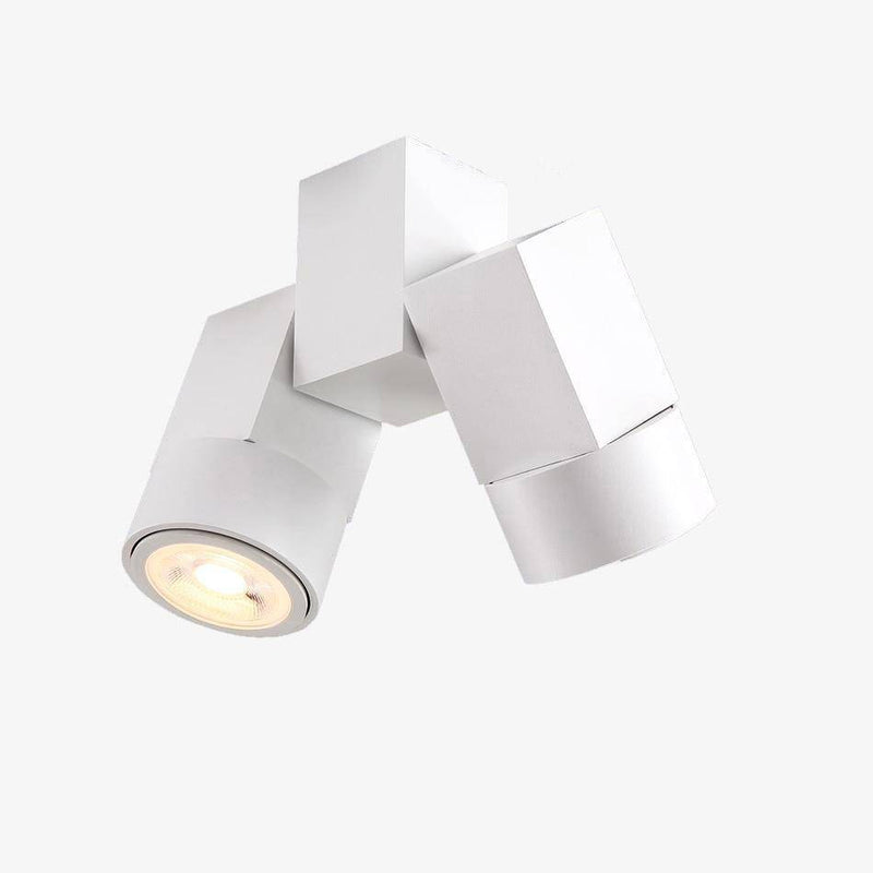 Spotlight modern with double LED in white aluminium