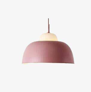 pendant light colored lampshade in industrial metal