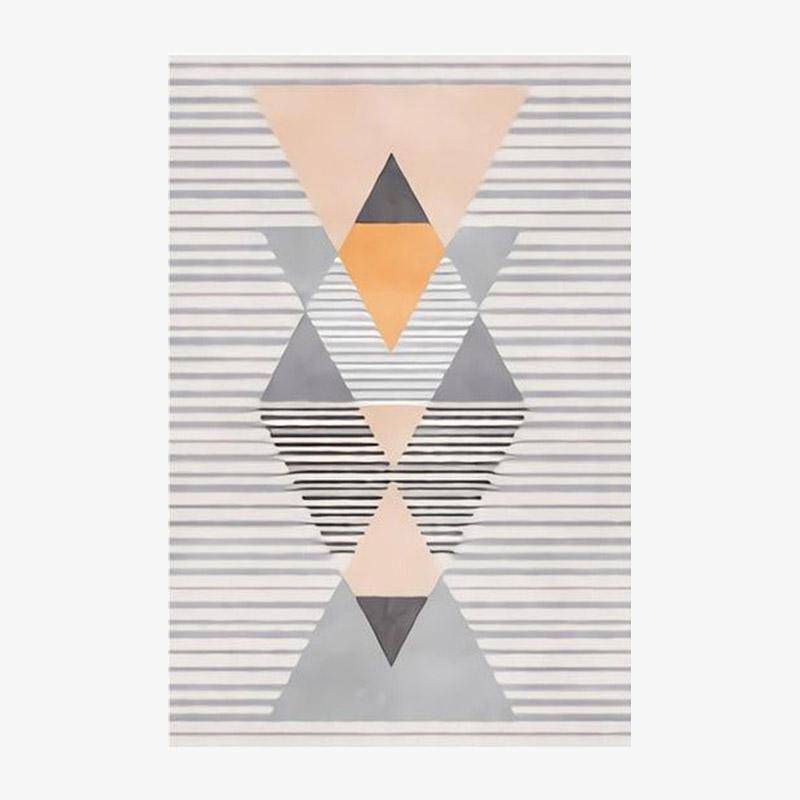 Rectangular carpet with grey and pink geometric patterns Keecy style
