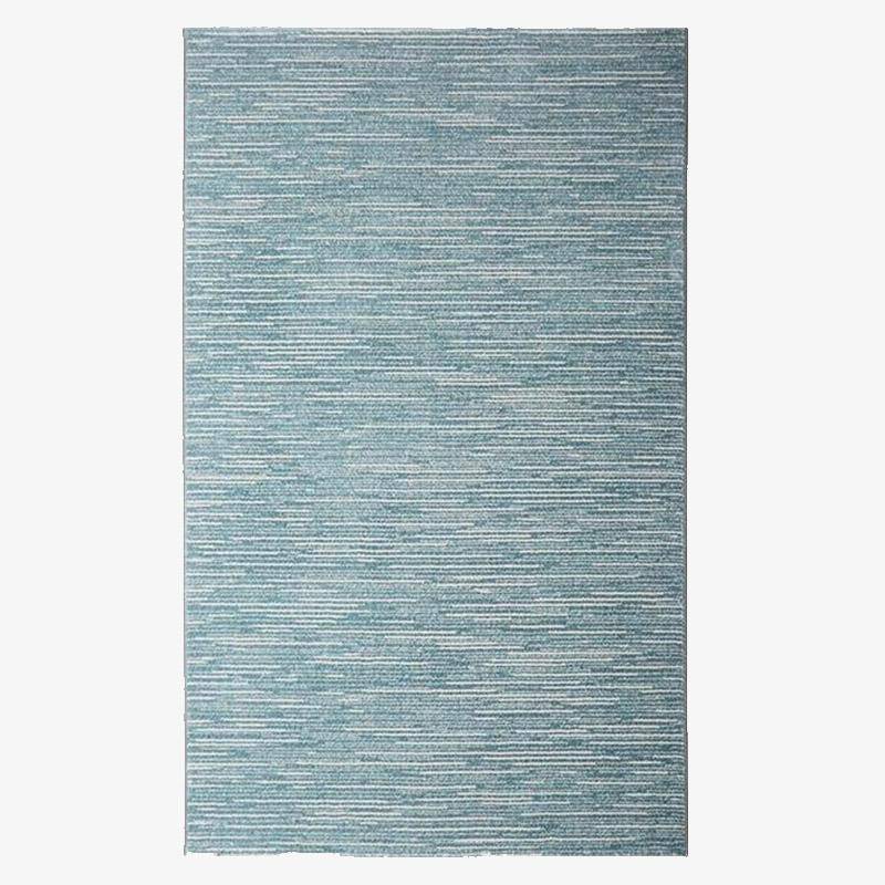 Alfombra rectangular azul con rayas Soft C