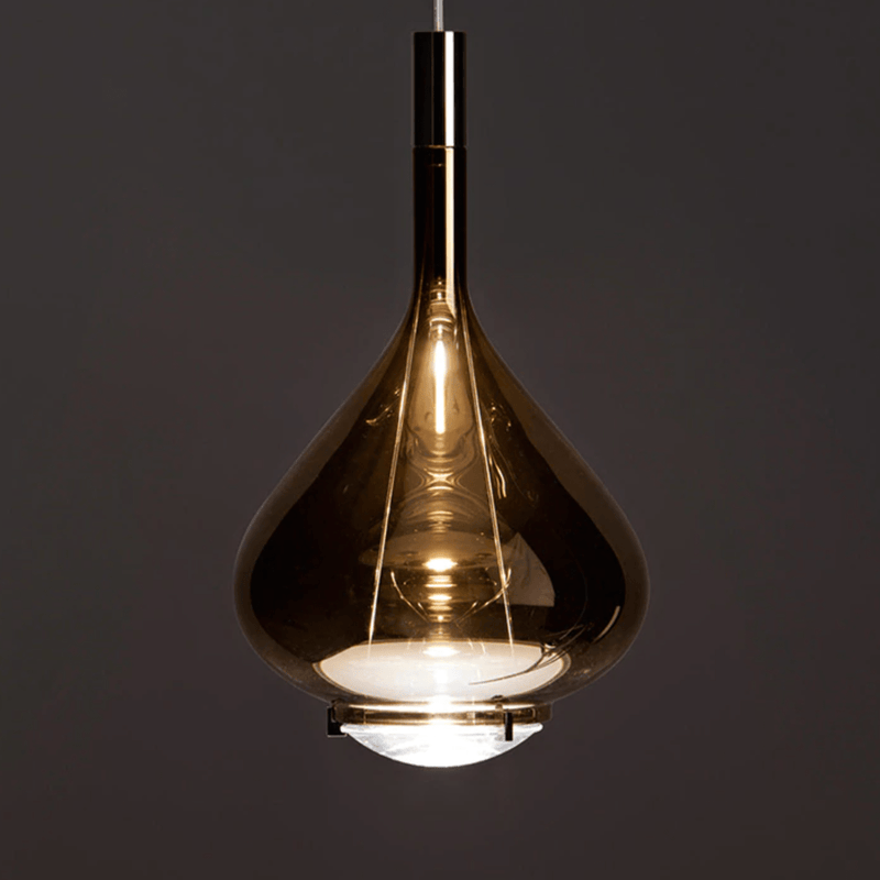 Suspension design LED avec forme conique verre Creative