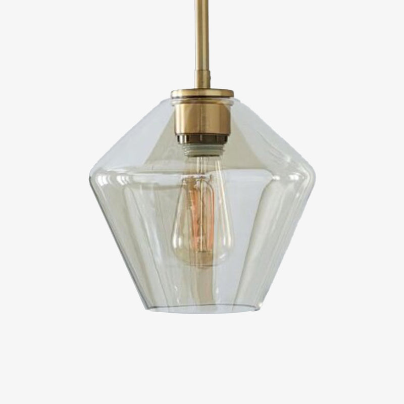 Metal LED Design pendant light and multi-shape glass
