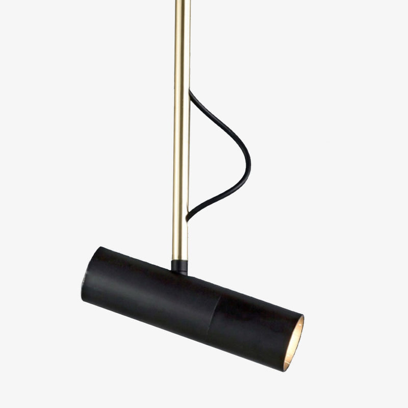 Lámpara de suspensión design foco ajustable y barra de oro