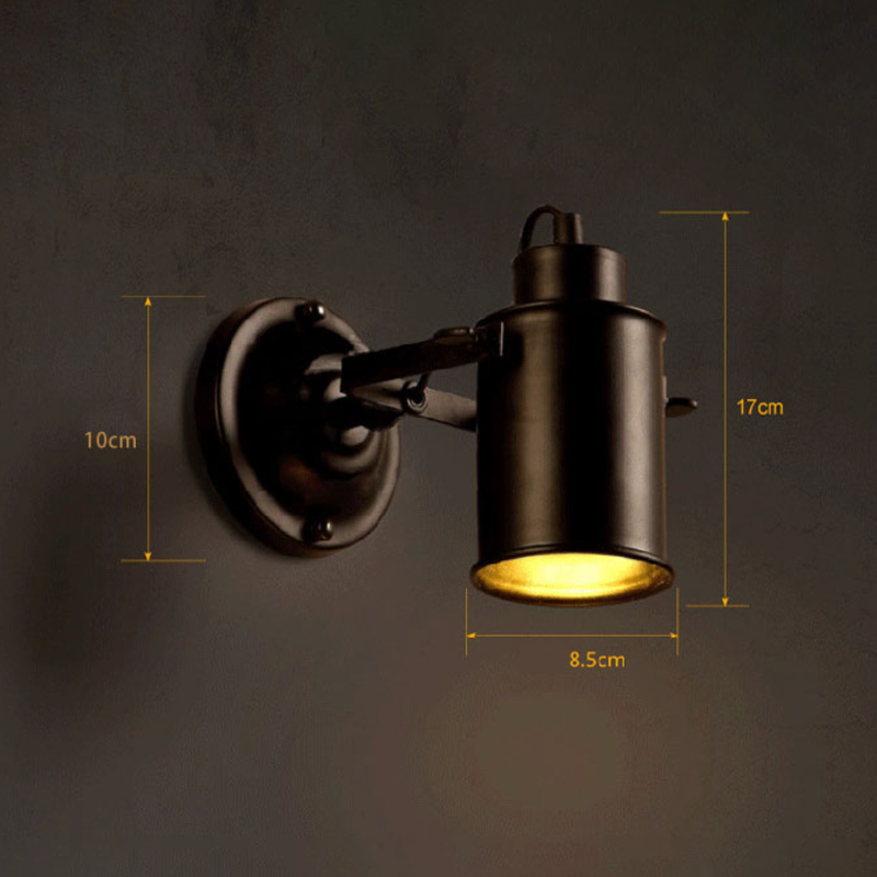 wall lamp  Spotlight  in black metal Cafe