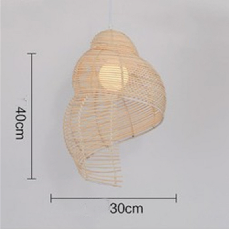 Lámpara de suspensión concha espiral de madera Pastoral