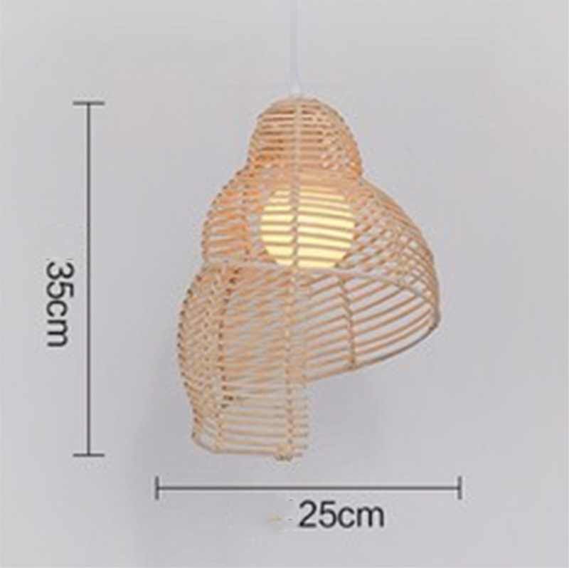 pendant light Spiral shell in wood Pastoral