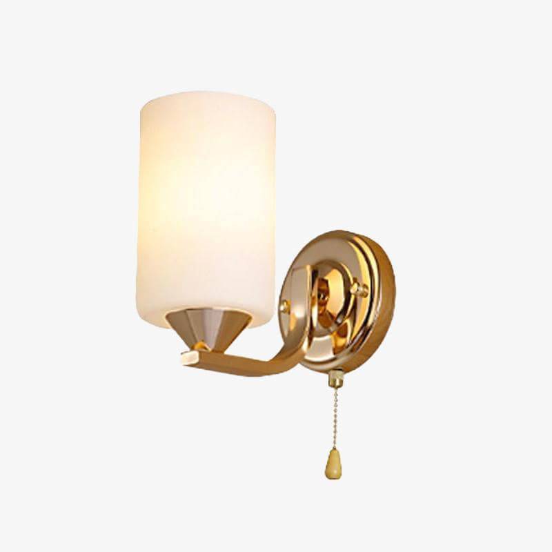 wall lamp gold chrome wall and lampshade Sconce cylindrical