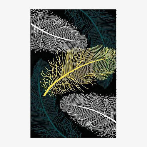 Tapis rectangle noir aux motifs fleurs colorées style Keecy