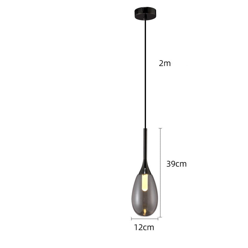 Lámpara de suspensión LED moderno en cristal ahumado Saeli
