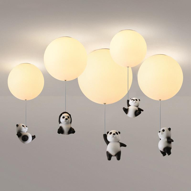 LED children's ceiling light with ball and panda Otto