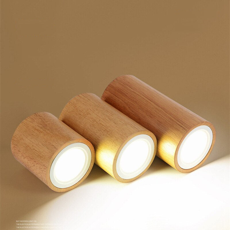 Spotlight Scandinavian circular wooden LED Rogely