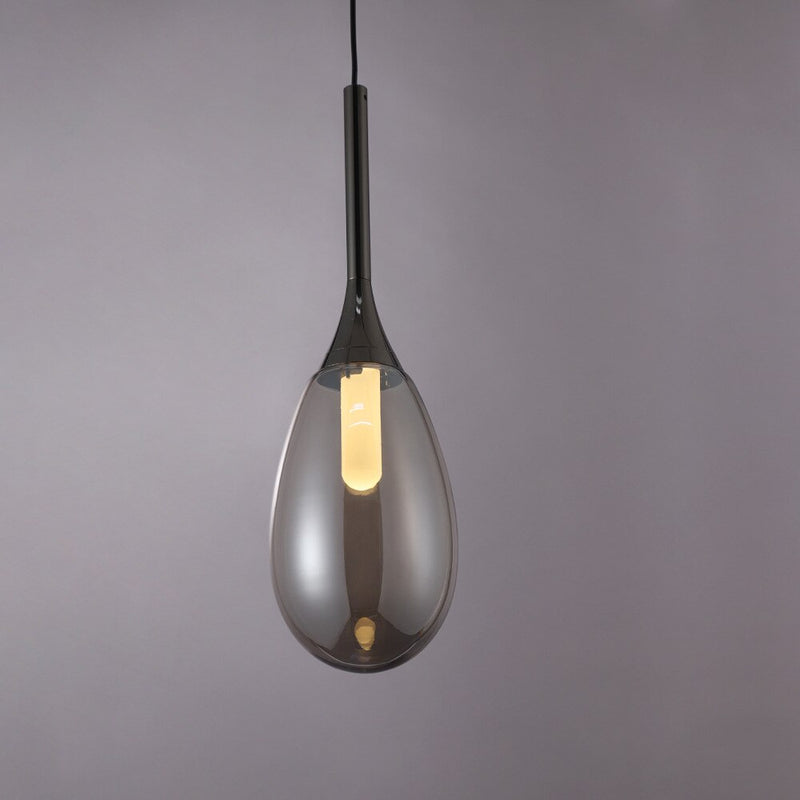 Lámpara de suspensión LED moderno en cristal ahumado Saeli
