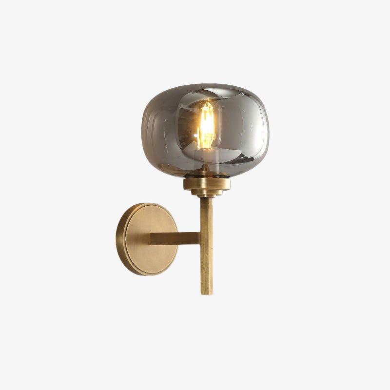 Lámpara de pared LED moderna con brazo de metal y chapado en oro Huxley