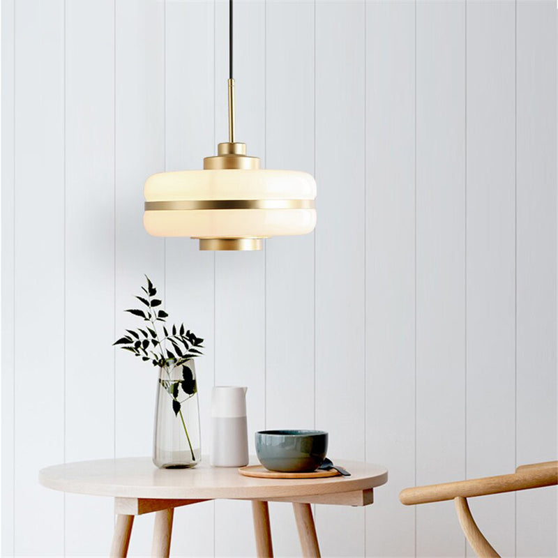 pendant light modern LED opal white and gold Rinna