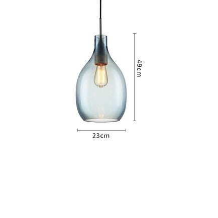 Lámpara de suspensión nordic con pantalla de cristal Halek