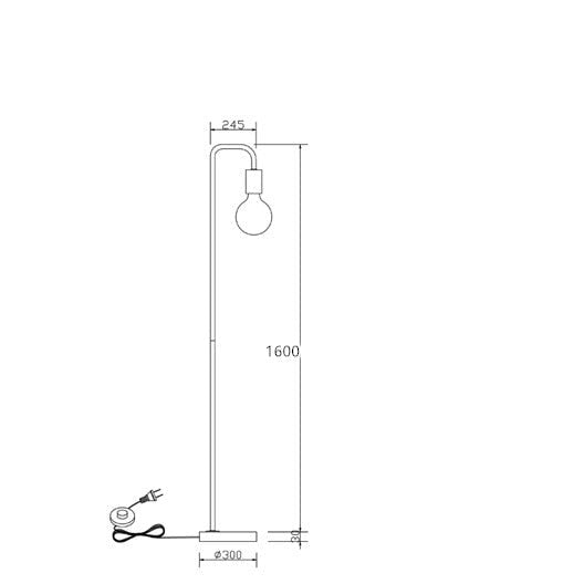 Lámpara de pie industrial minimalista Caldera