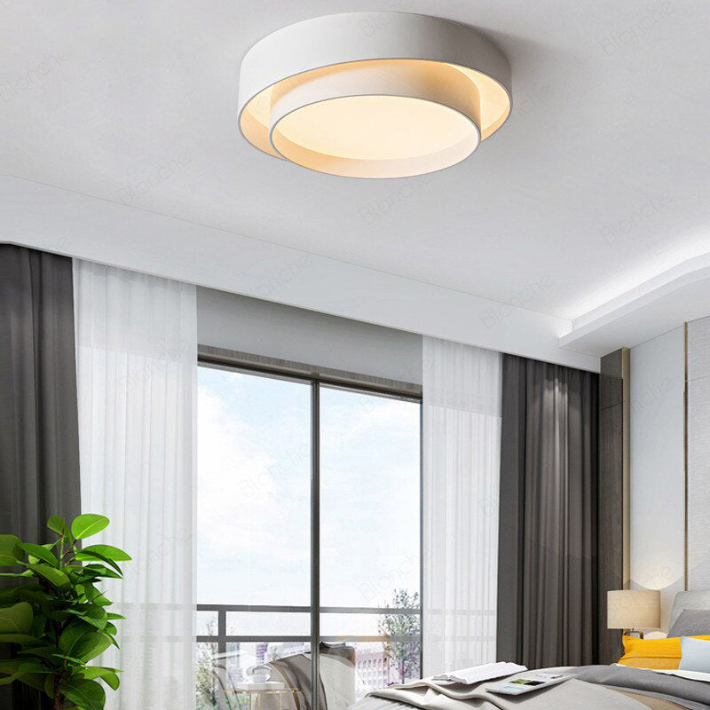 LED ceiling lamp with double rounded lampshade Isaiah