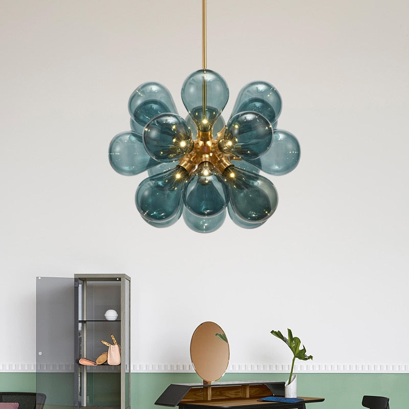 Modern chandelier with multiple Beans glass balls