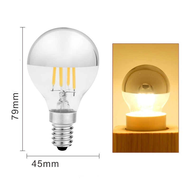 Ampoule E14 à LED 4W retro argenté