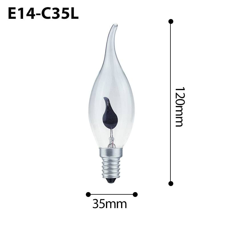 Ampoule E14 à LED de 3W en forme de flamme