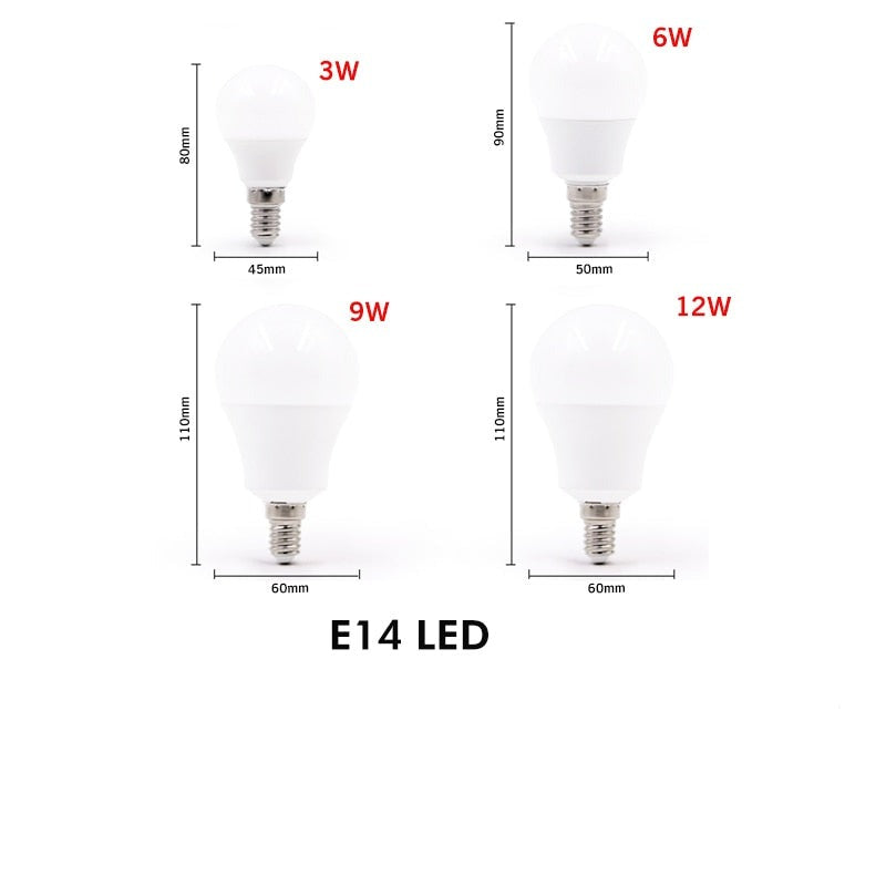 Ampoule E14 à LED en forme de globe (3W à 20W)
