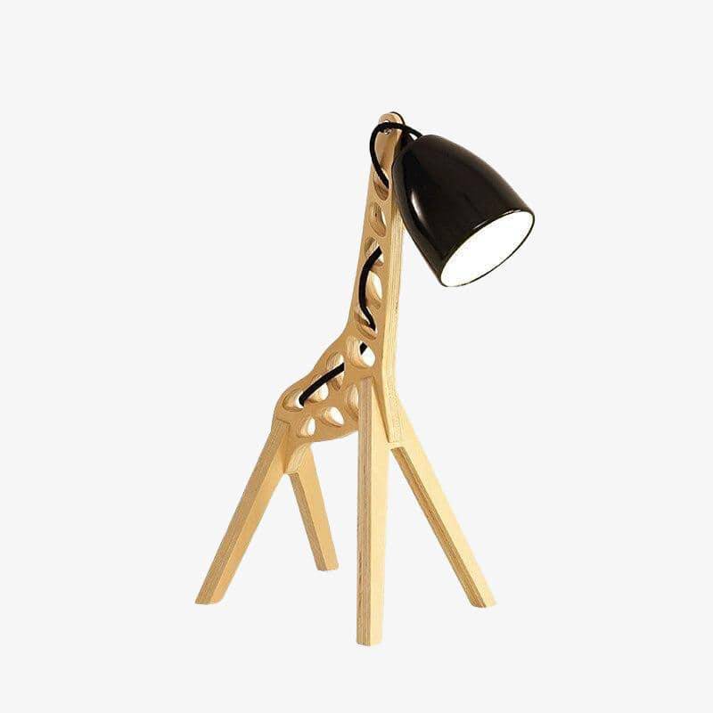 Modern LED desk lamp in wood, Giraffe style