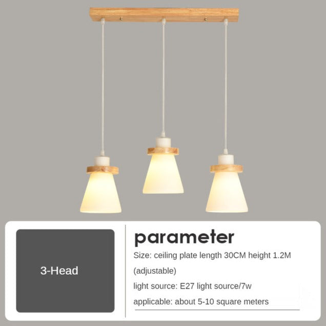 Lámpara de suspensión Lámpara escandinava de cristal y madera Kaylie