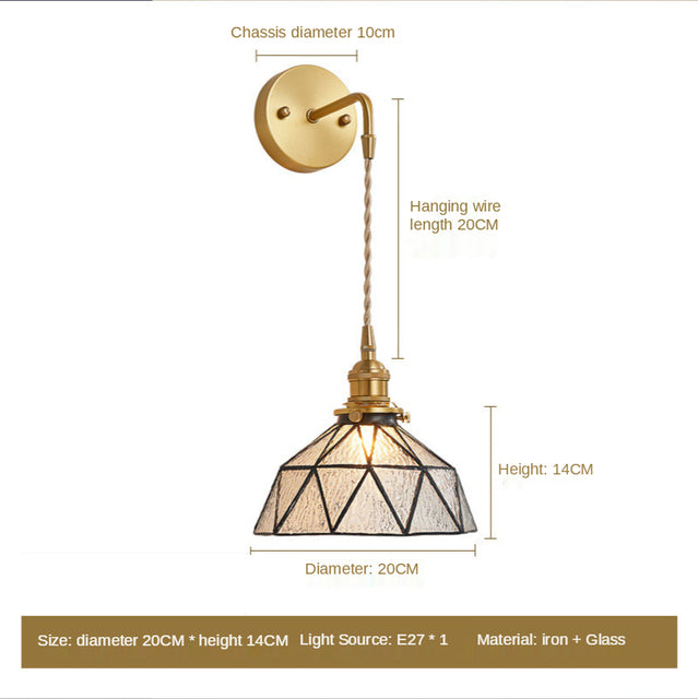 pendant light modern LED with glass triangles Ione