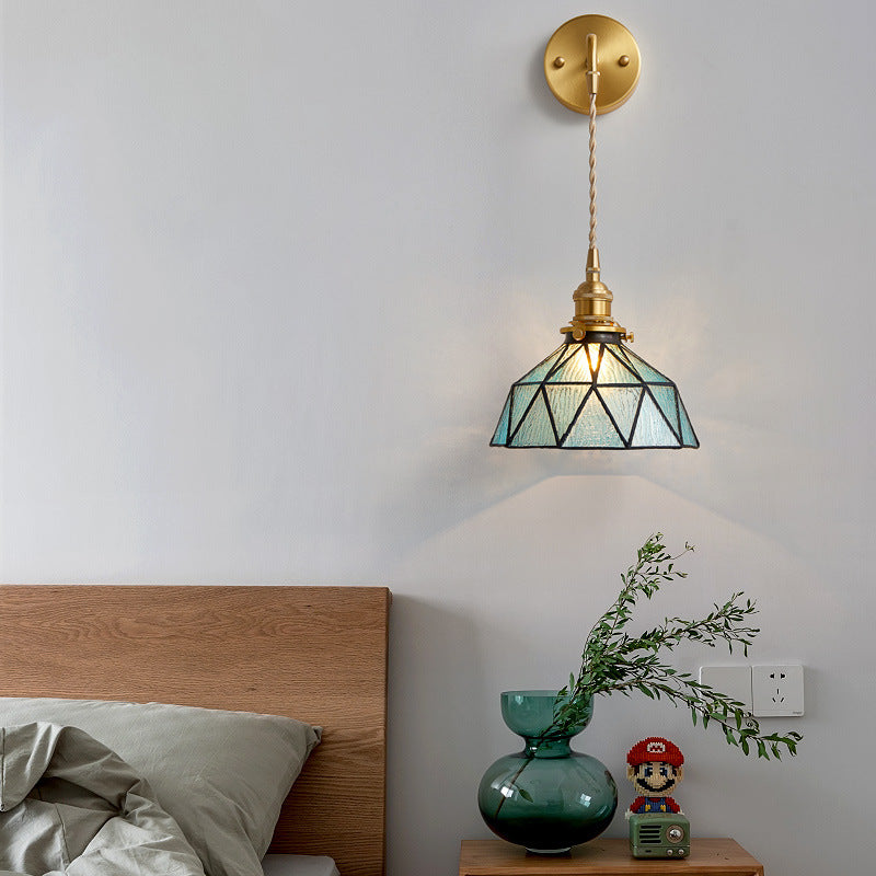 pendant light modern LED with glass triangles Ione