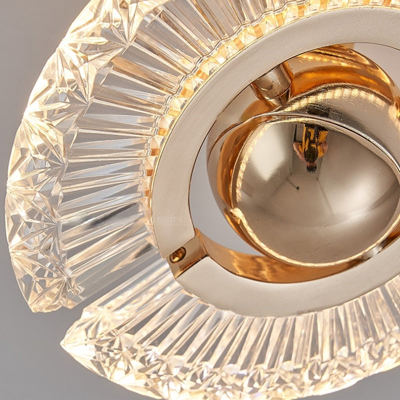 Modern LED ceiling light in luxury crystal