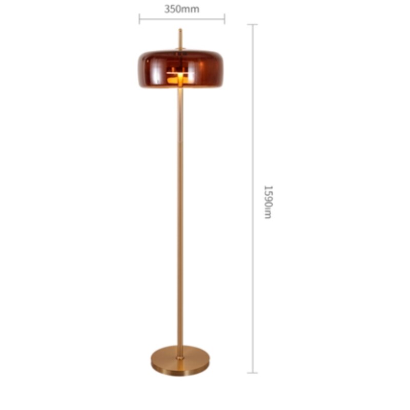 Floor lamp rounded design in smoked glass Chandelier