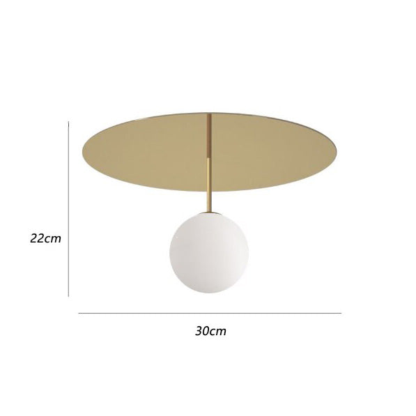 Moderna lámpara de techo LED con base circular y perla luminosa Auggie