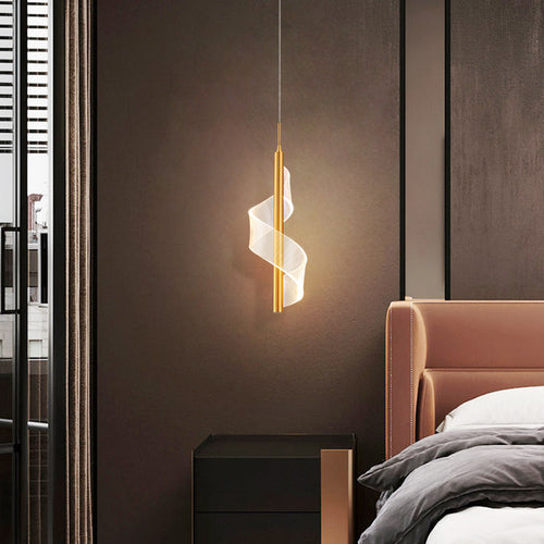 pendant light Minimalist LED design with Steal wavy light